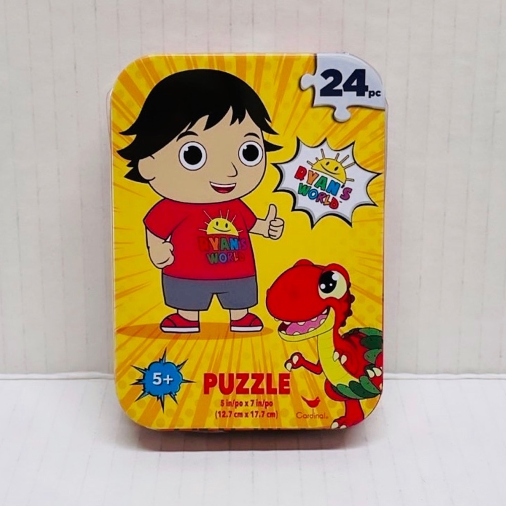 Ryan’s World & Shelldon Dinosaur 24 piece puzzle with Tin Box